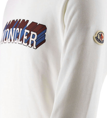 Moncler Hoodie - Vit m. Tryck