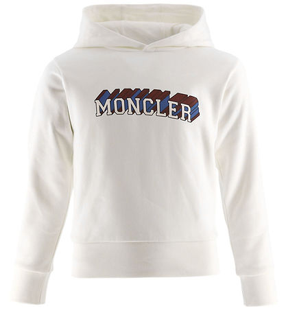 Moncler Hoodie - Vit m. Tryck