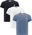 Moncler T-shirts - 3-pak - Hvid/Blå/Navy Moncler T-shirts - 3-pak - Hvid/Blå/Navy