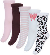 Name It Strømper - NkfVilde - 5-pak - Bright White/Hearts Name It Strømper - NkfVilde - 5-pak - Bright White/Hearts