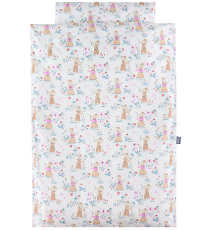 Nørgaard Madsens Sengetøj - Baby - Natur m. Mus i Haven Nørgaard Madsens Sengetøj - Baby - Natur m. Mus i Haven
