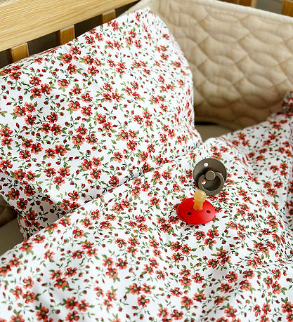Nørgaard Madsens Sengetøj - Junior - Hvid m. Røde Blomster