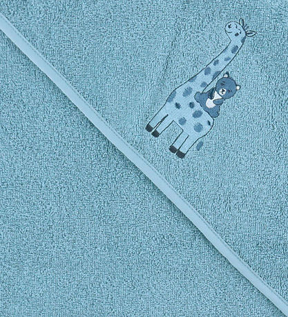 Nørgaard Madsens Babyhåndklæde - 75x75 cm - Blå m. Giraf