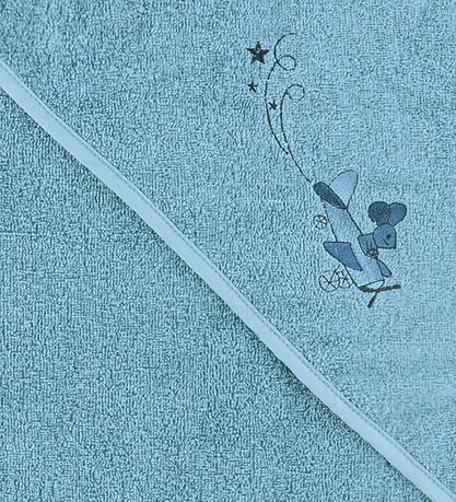 Nørgaard Madsens Babyhåndklæde - 75x75 cm - Blå m. Flyvemaskine