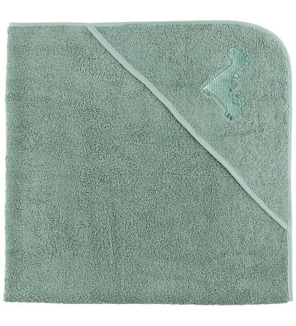 Nørgaard Madsens Babyhåndklæde - 100x100 cm - Grøn m. Dinosaur