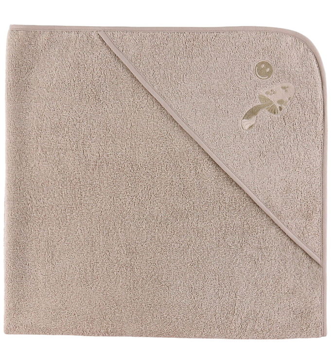 Nørgaard Madsens Babyhåndklæde – 100×100 cm – Sand m. Svamp