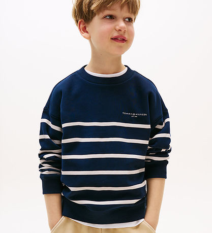 Tommy Hilfiger Peysa - Mini Fyrirtæki - Dark Nótt Dökkblátt Stri