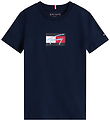Tommy Hilfiger T-shirt - Script Flag - Dark Night Navy Tommy Hilfiger T-shirt - Script Flag - Dark Night Navy
