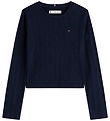 Tommy Hilfiger Bluse - Pointelle - Dark Night Navy Tommy Hilfiger Bluse - Pointelle - Dark Night Navy