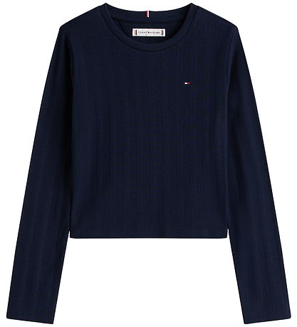 Tommy Hilfiger Bluse - Pointelle - Dark Night Navy