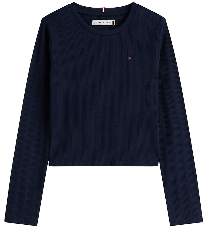 Tommy Hilfiger Pointelle Bluse - Dark Night Navy