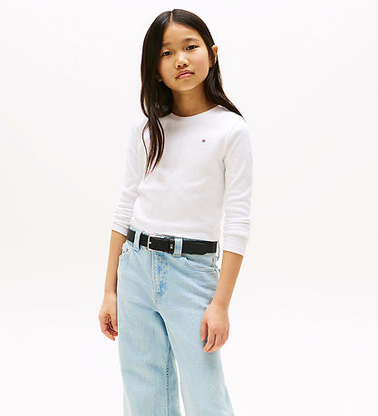 Tommy Hilfiger Bluse - Pointelle - Hvid Tommy Hilfiger Bluse - Pointelle - Hvid