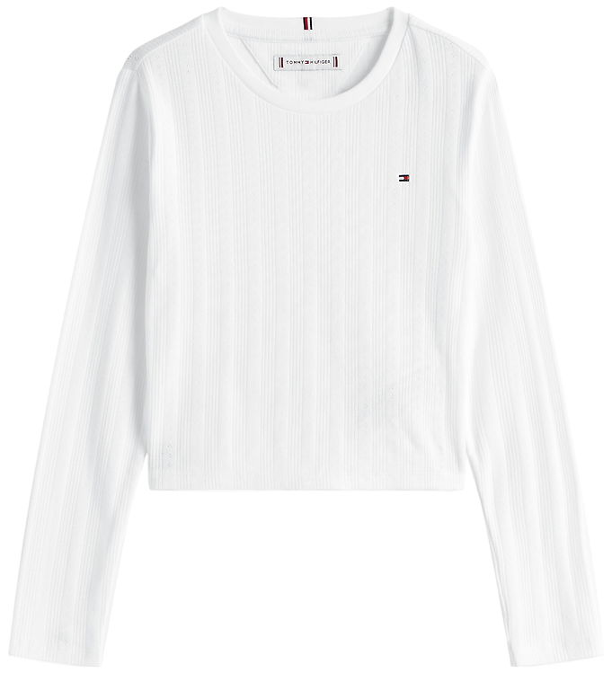 Tommy Hilfiger Pointelle Bluse - Hvid