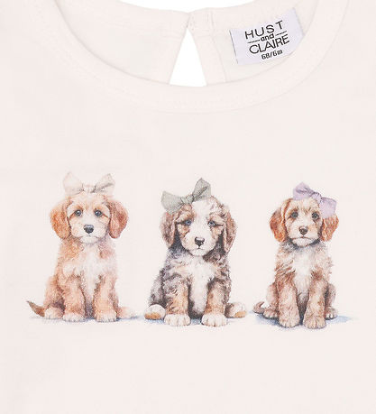 Hust and Claire Bluse - Alma - Ivory m. Hunde Hust and Claire Bluse - Alma - Ivory m. Hunde