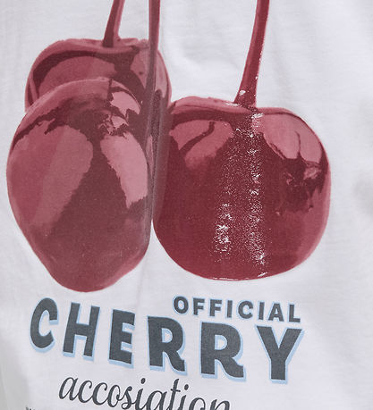 Kids Only T-shirt - kogCarrie - Bright White/Cherry Kids Only T-shirt - kogCarrie - Bright White/Cherry