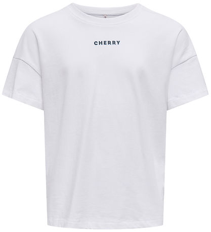 Kids Only T-shirt - kogCarrie - Bright White/Cherry Kids Only T-shirt - kogCarrie - Bright White/Cherry