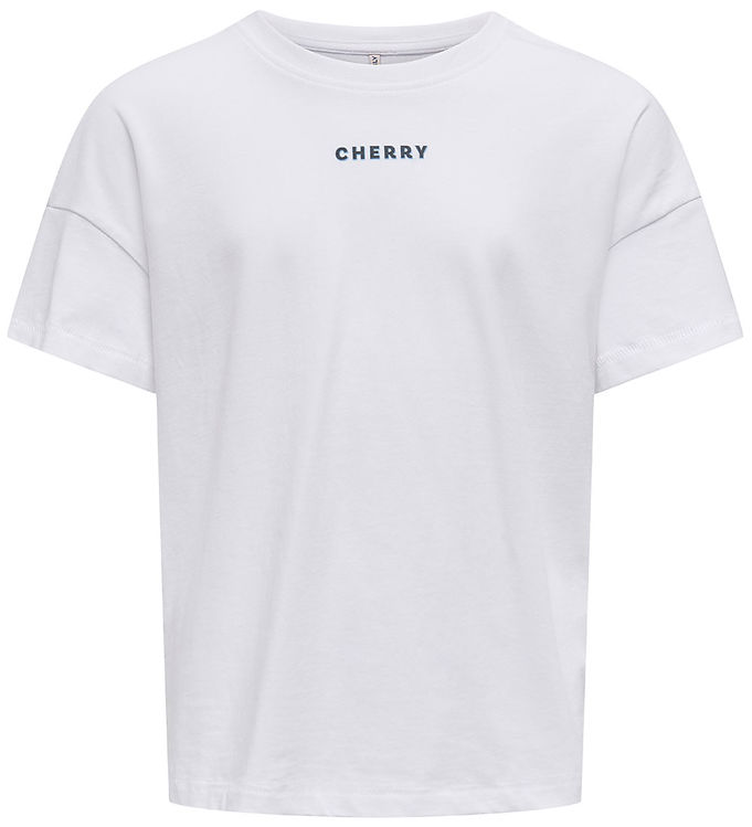 Kids Only T-shirt - kogCarrie - Bright White/Cherry