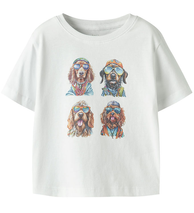 Name It T-shirt - NmmVoto - Bright White/4 Dogs