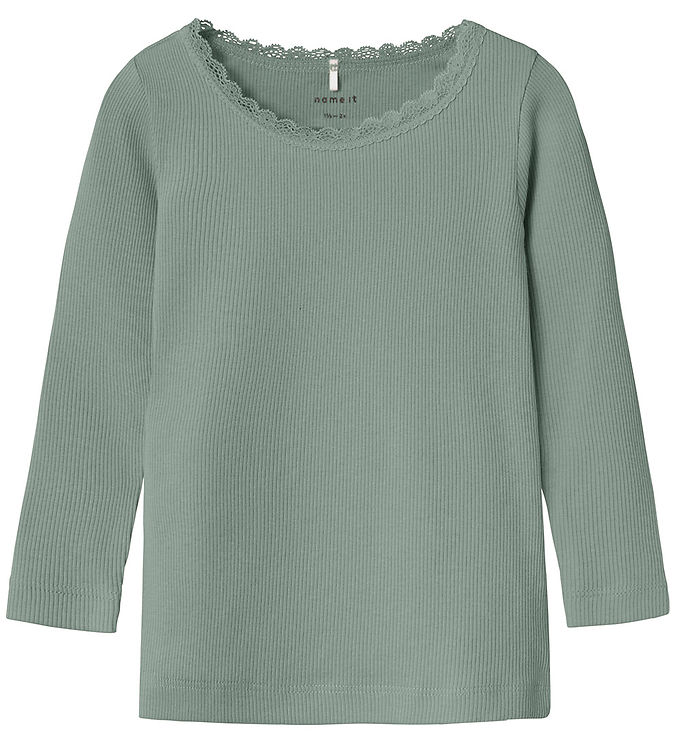 Name It Bluse - Noos - Rib - Nmfkab - Slate Gray billede