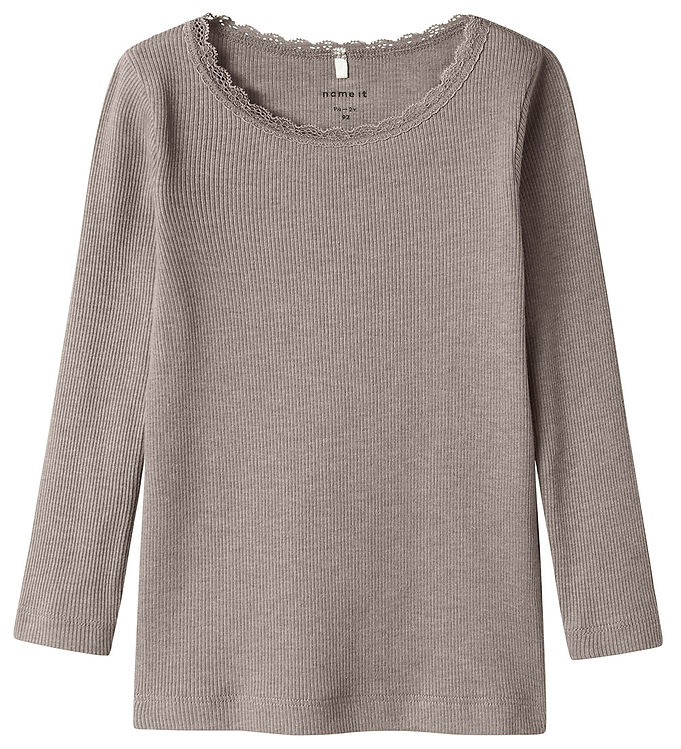 Name It Bluse - Noos - Rib - NmfKab - Satellite Melange billede