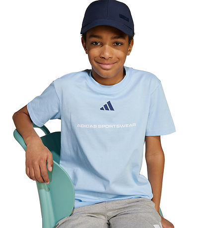 adidas Performance T-Shirt - B SJ T - GLOBLU adidas Performance T-Shirt - B SJ T - GLOBLU