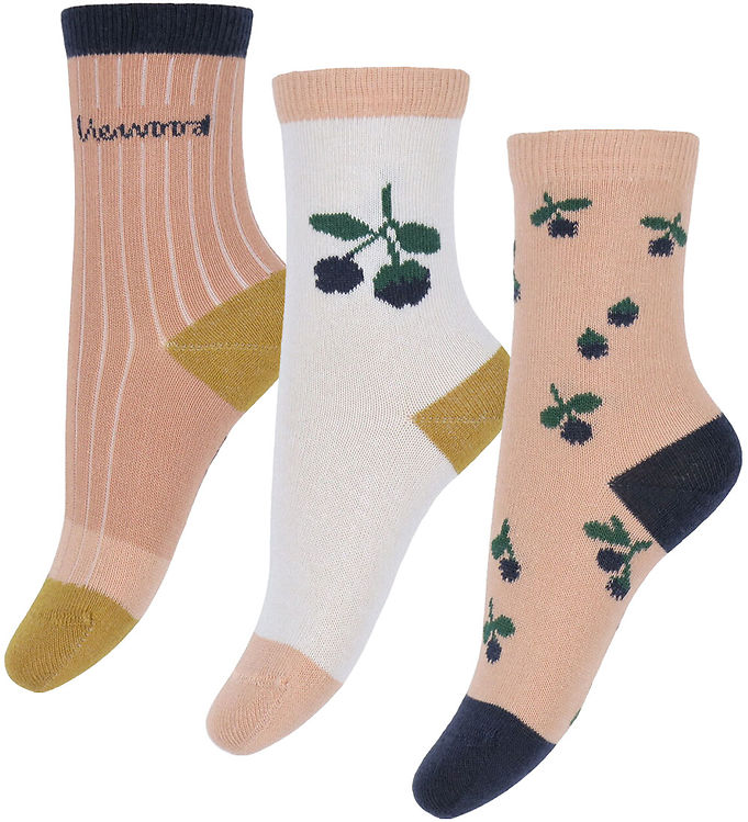 Liewood Strømper - 3-pak - Silas - Berry/Pale Tuscany