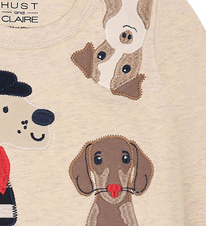 Hust and Claire Bluse - August Dogs - Wheat Melange Hust and Claire Bluse - August Dogs - Wheat Melange