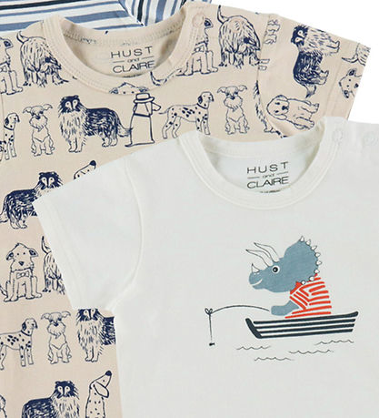 Hust and Claire T-shirt - Albert Dogs - 3-pak - Cement Hust and Claire T-shirt - Albert Dogs - 3-pak - Cement