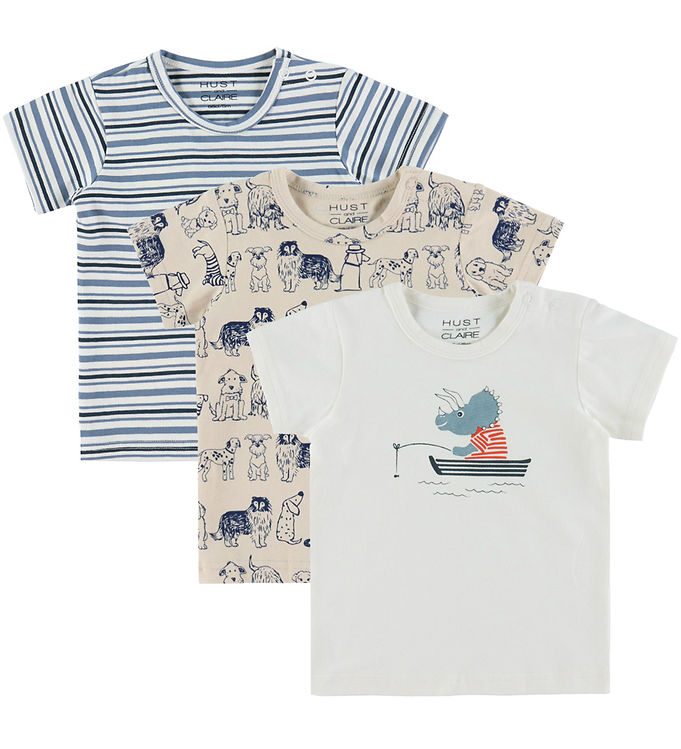 Hust and Claire T-shirt - Albert Dogs - 3-pak - Cement