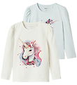 Name It Bluser - NmfKrulle - 2-pak - Country Air/Cloud Dancer