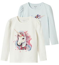 Name It Bluser - NmfKrulle - 2-pak - Country Air/Cloud Dancer Name It Bluser - NmfKrulle - 2-pak - Country Air/Cloud Dancer