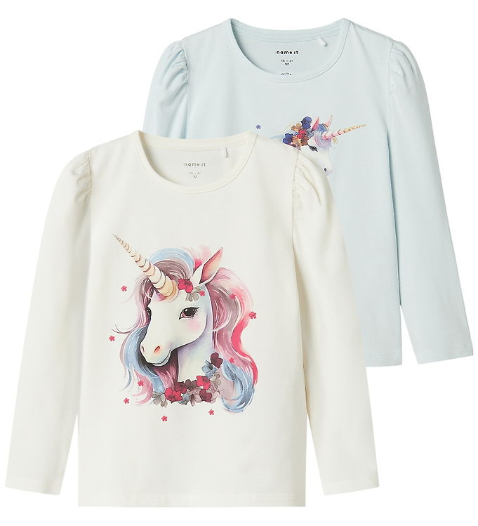 Name It Bluser - NmfKrulle - 2-pak - Country Air/Cloud Dancer