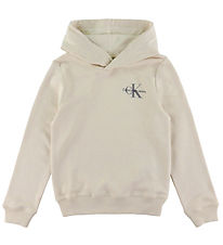 Calvin Klein Hættetrøje - Small Monogram - Whitecap Gray Calvin Klein Hættetrøje - Small Monogram - Whitecap Gray