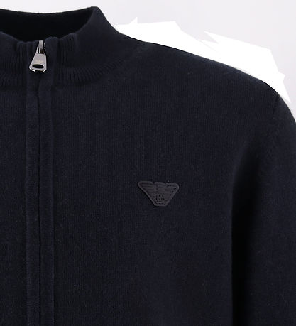 Emporio Armani Cardigan - Strik - Bomuld/Uld - Blue Navy