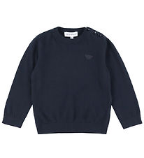 Emporio Armani Bluse - Bomuld/Uld - Navy Emporio Armani Bluse - Bomuld/Uld - Navy