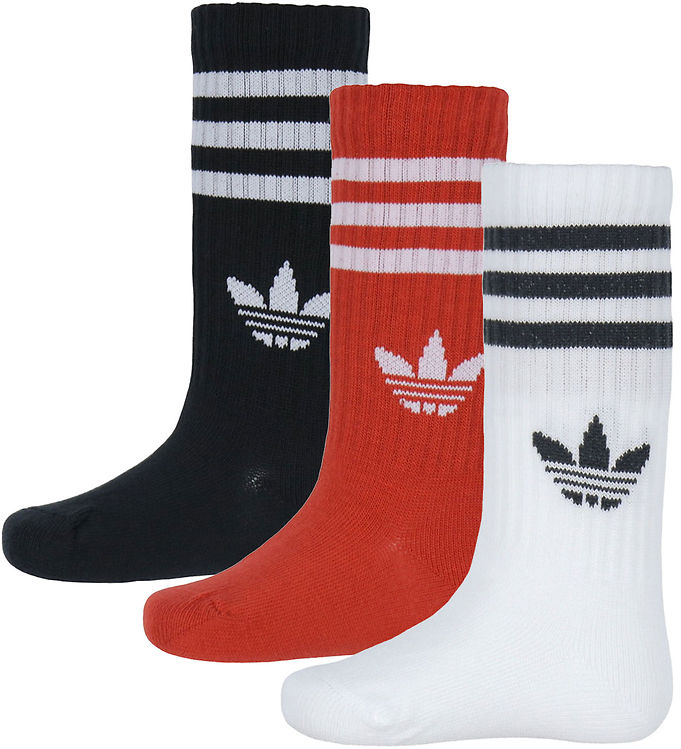 adidas Originals Strømper - Crew - 3-pak - Hvid/Sort/Rød