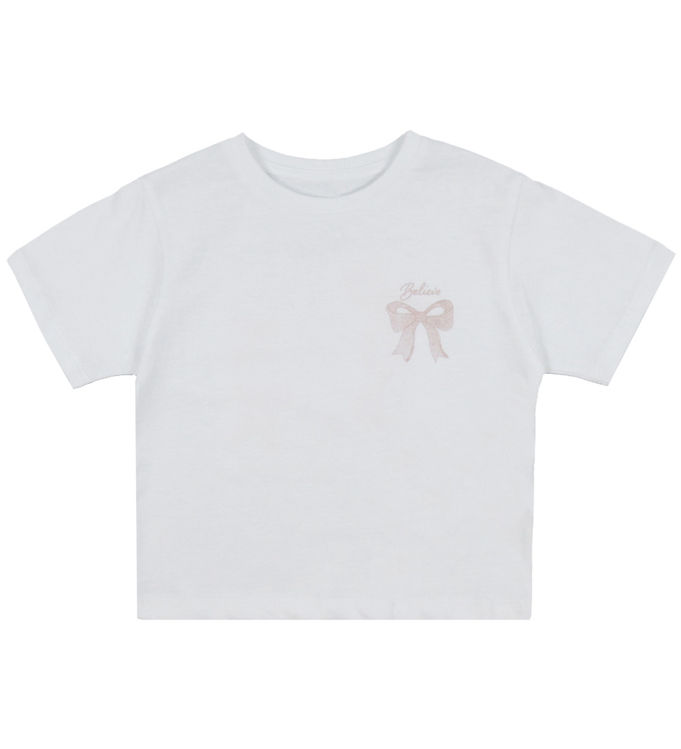 NAME IT Sløjfe T-shirt Katalin Bright White