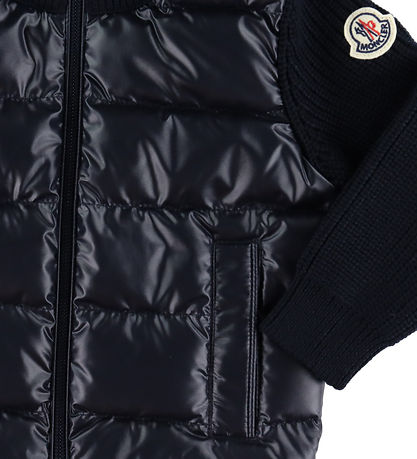 Moncler Cardigan - Uld/Dun - Navy