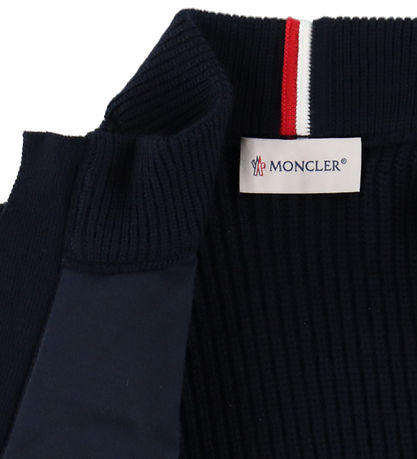 Moncler Cardigan - Uld/Dun - Navy