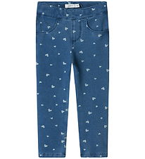 Name It Leggings - Noos - NmfSalli - Medium Blue Denim/Hearts Name It Leggings - Noos - NmfSalli - Medium Blue Denim/Hearts