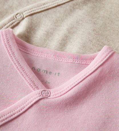 Name It Wrap Bodysuits l/s - Noos - NbnBody - 2-Pack - Pink/Beig