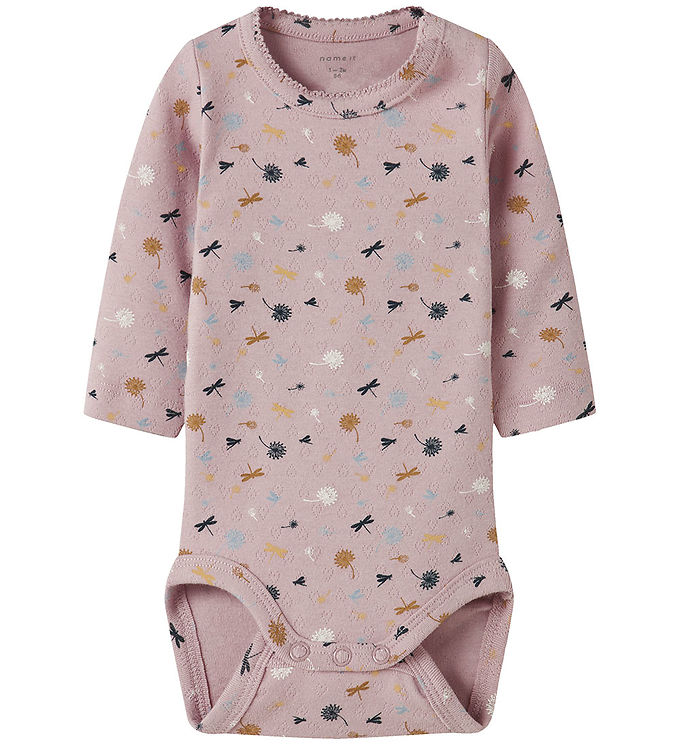 Name It Body l/ä - NbfKoral - Polerad Lilac m. Hålmönster