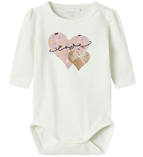 Name It Body l/æ - NbfKinin - Cloud Dancer m. Glitter Name It Body l/æ - NbfKinin - Cloud Dancer m. Glitter
