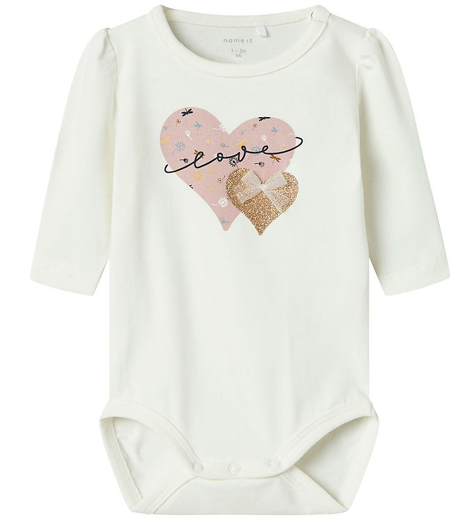 Name It Body l/æ - NbfKinin - Cloud Dancer m. Glitter