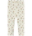 Lil Atelier Legging - Rib - NbfLavo - Turtledove m. Blomster Lil Atelier Legging - Rib - NbfLavo - Turtledove m. Blomster