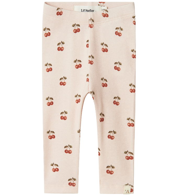 Lil Atelier Legging - Rib - Noos - NbfLavo - Silver Peony m. Kir