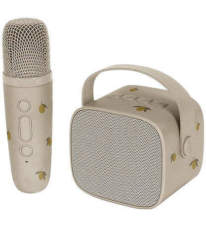 Konges Sløjd Højtaler m. Mikrofon - Karaoke - Citron