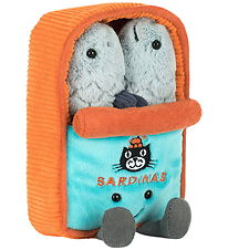 Jellycat Bamse - 17x11 cm - Amuseables Sardine Tin - Orange/Grå Jellycat Bamse - 17x11 cm - Amuseables Sardine Tin - Orange/Grå