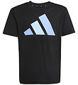 adidas Performance T-shirt - J BL - Sort/Blufus/Globlu adidas Performance T-shirt - J BL - Sort/Blufus/Globlu