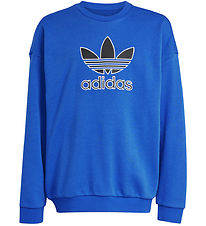 adidas Originals Sweatshirt - Trefoil Crew - Blå/Sort adidas Originals Sweatshirt - Trefoil Crew - Blå/Sort